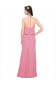High Neck Long Soft Chiffon Skin Pink Sleeveless Bridesmaid Dress Victoria