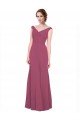 V-Neck Long Soft Chiffon Mauve Taupe Sleeveless Bridesmaid Dress Victoria