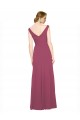 V-Neck Long Soft Chiffon Mauve Taupe Sleeveless Bridesmaid Dress Victoria
