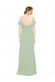 Sweetheart Long Lxue Chiffon Smoke Green Sleeveless Bridesmaid Dress Victoria
