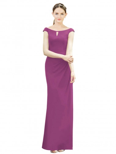 High Neck Long Soft Chiffon Wild Berry Sleeveless Bridesmaid Dress Victoria