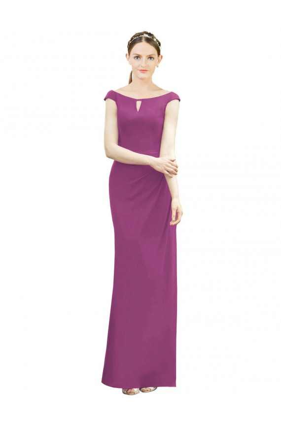 High Neck Long Soft Chiffon Wild Berry Sleeveless Bridesmaid Dress Victoria