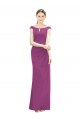 High Neck Long Soft Chiffon Wild Berry Sleeveless Bridesmaid Dress Victoria