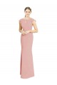 High Neck Long Soft Chiffon Bliss Pink Cap Sleeves Formal Dress / Bridesmaid Dress Victoria