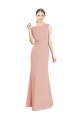 High Neck Long Soft Chiffon Bliss Pink Sleeveless Bridesmaid Dress Victoria