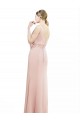 High Neck Long Soft Chiffon Bliss Pink Sleeveless Bridesmaid Dress Victoria