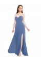 Strapless Long Soft Chiffon Windsor Blue Sleeveless Bridesmaid Dresses Victoria
