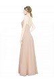V-Neck Long Luxe Chiffon Pink Sleeveless Bridesmaid Dress / Evening Dress Victoria