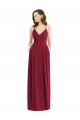 V-Neck Long Soft Chiffon Burgundy Sleeveless Semi Formal Evening Dress / Bridesmaid Dress Victoria