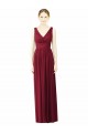 V-Neck Long Soft Chiffon Burgundy Sleeveless Bridesmaid Dress / Formal Dress Victoria