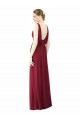 V-Neck Long Soft Chiffon Burgundy Sleeveless Bridesmaid Dress / Formal Dress Victoria