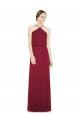 Halter Neck Long Soft Chiffon Burgundy A-Line Sleeveless Bridesmaid Dress Victoria