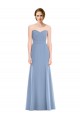 Strapless Long Soft Chiffon Dusty Blue Mermaid Sleeveless Bridesmaid Dress Victoria
