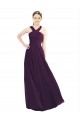 Halter Neck Long Soft Chiffon Grape Sleeveless Bridesmaid Dress Victoria