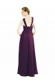 Halter Neck Long Soft Chiffon Grape Sleeveless Bridesmaid Dress Victoria