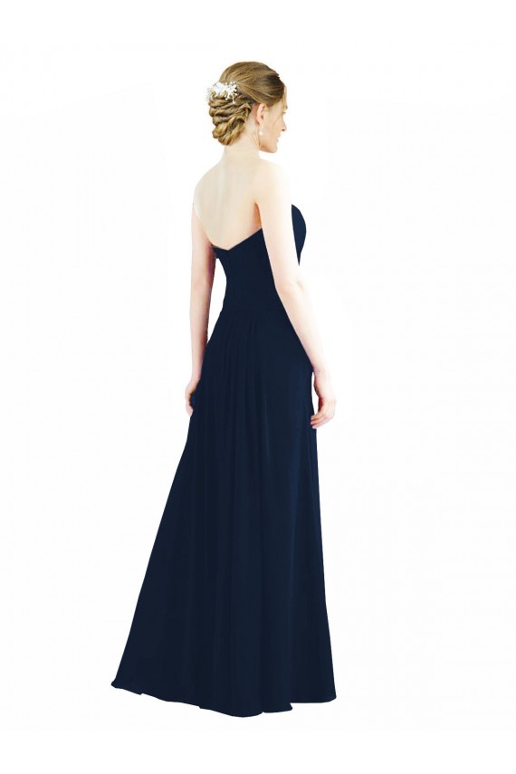 Sweetheart Long Soft Chiffon Smoke Green Sleeveless Bridesmaid Dress Victoria