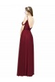 Spaghetti Straps Long Chiffon Burgundy Sleeveless Bridesmaid Dress / Evening Dress Victoria