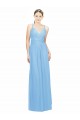 V-Neck Long Chiffon Periwinkle Sleeveless Bridesmaid Dress / Evening Dress Victoria