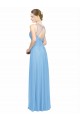 V-Neck Long Chiffon Periwinkle Sleeveless Bridesmaid Dress / Evening Dress Victoria