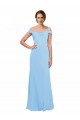 Spaghetti Straps Long Soft Chiffon Periwinkle Sleeveless Bridesmaid Dress Victoria