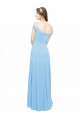 Spaghetti Straps Long Soft Chiffon Periwinkle Sleeveless Bridesmaid Dress Victoria