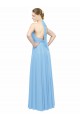Halter Neck Long Soft Chiffon Periwinkle Sleeveless Bridesmaid Dress Victoria