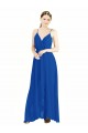 V-Neck Long Luxe Chiffon Royal Blue Sleeveless Bridesmaid Dress Victoria