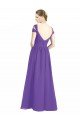 Sweetheart Long Soft Chiffon Purple Cap Sleeves Bridesmaid Dress Victoria