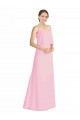 Spaghetti Straps Long Soft Chiffon Barely Pink Sleeveless Bridesmaid Dress Victoria