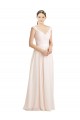 Sweetheart Long Soft Chiffon & Lace Cream Pink Sleeveless Bridesmaid Dress Victoria