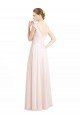 Sweetheart Long Soft Chiffon & Lace Cream Pink Sleeveless Bridesmaid Dress Victoria