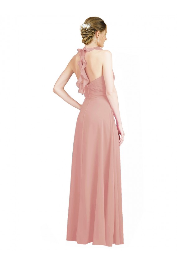 Sweetheart Long Chiffon Bliss Pink Sleeveless Bridesmaid Dress / Evening Dress Victoria