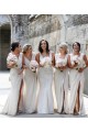 V-Neck Long Soft Chiffon Champagne Sleeveless Bridesmaid Dress Victoria