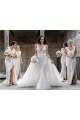 V-Neck Long Soft Chiffon Champagne Sleeveless Bridesmaid Dress Victoria