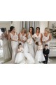 V-Neck Long Soft Chiffon Champagne Sleeveless Bridesmaid Dress Victoria