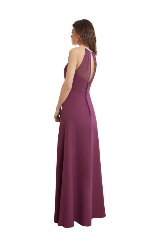 High Neck Long Chiffon Sleeveless Bridesmaid Dress / Evening Gowns Victoria