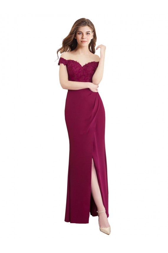 High Neck Long Soft Chiffon & Lace Sleeveless Bridesmaid Dress / Formal Dress Victoria