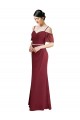 Sweetheart Long Soft Chiffon Burgundy Cold Shoulder Bridesmaid Dress Victoria