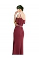 Sweetheart Long Soft Chiffon Burgundy Cold Shoulder Bridesmaid Dress Victoria