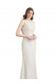 High Neck Long Soft Chiffon & Satin Sleeveless Bridesmaid Dress Victoria