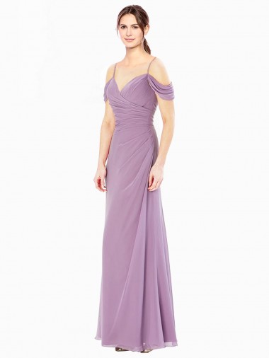 High Neck Long Soft Chiffon Sheath Sleeveless Bridesmaid Dress / Formal Dress Victoria