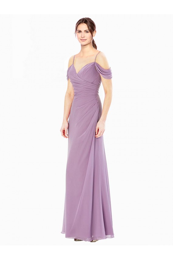 High Neck Long Soft Chiffon Sheath Sleeveless Bridesmaid Dress / Formal Dress Victoria