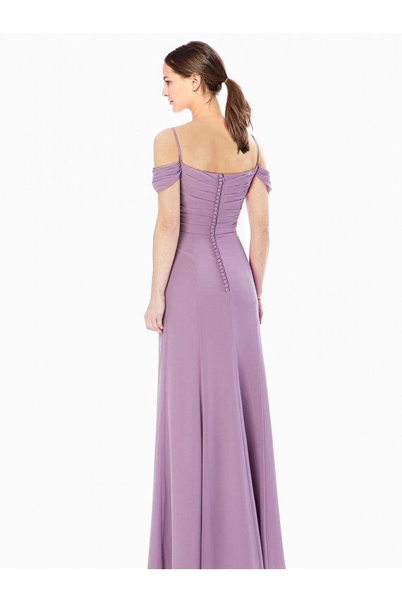 High Neck Long Soft Chiffon Sheath Sleeveless Bridesmaid Dress / Formal Dress Victoria