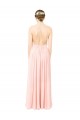 Halter Neck Long Soft Chiffon Pink Sleeveless Formal Dress / Bridesmaid Dress Victoria