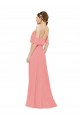 Off the Shoulder Long Soft Chiffon Watermelon Sleeveless Bridesmaid Dress Victoria