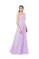 One Shoulder Long Soft Chiffon Lilac Sleeveless Formal Evening Gown / Bridesmaid Dress Victoria
