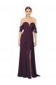 Sweetheart Long Soft Chiffon Grape Cold Shoulder Formal Dress / Bridesmaid Dress Victoria
