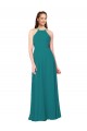 High Neck Long Soft Chiffon Hunter Sleeveless Bridesmaid Dress Victoria