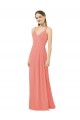 V-Neck Long Soft Chiffon Desert Rose Sleeveless Bridesmaid Dress Victoria