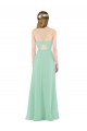 V-Neck Long Soft Chiffon Mint Green Sheath Sleeveless Bridesmaid Dress Victoria